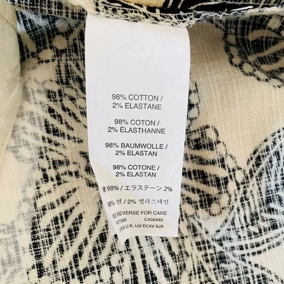 Women’s Shorts J. CREW Black White Polynesian Floral Shorts Cotton Shorts - Picture 6 of 6